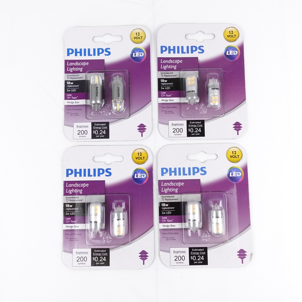 Philips LED Landscape Lighting Bulbs - 18W Replacement 2W LED Lot Of 8 Bulbs New
